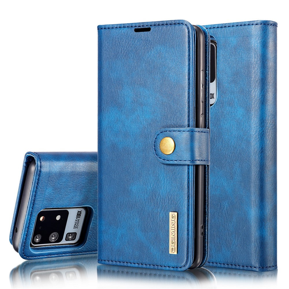 DG.MING Detachable 2-in-1 Split Leather Wallet Shell + PC Back Case for Samsung Galaxy S20 Ultra