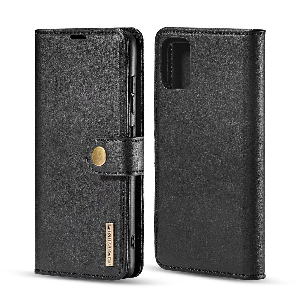 DG.MING For Samsung Galaxy A71 Detachable 2-in-1 Anti-scratch Split Leather Wallet Cover + PC Back Case