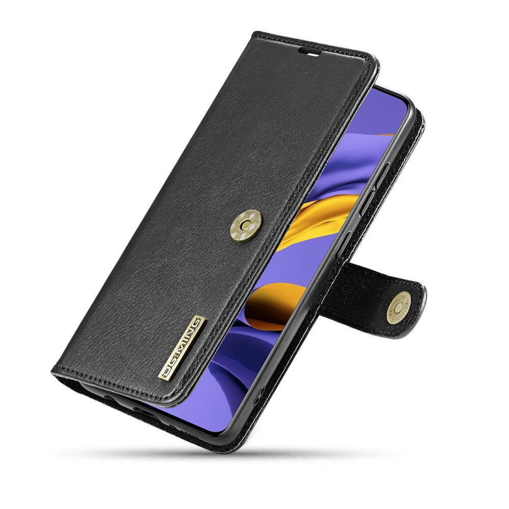 DG.MING For Samsung Galaxy A71 Detachable 2-in-1 Anti-scratch Split Leather Wallet Cover + PC Back Case