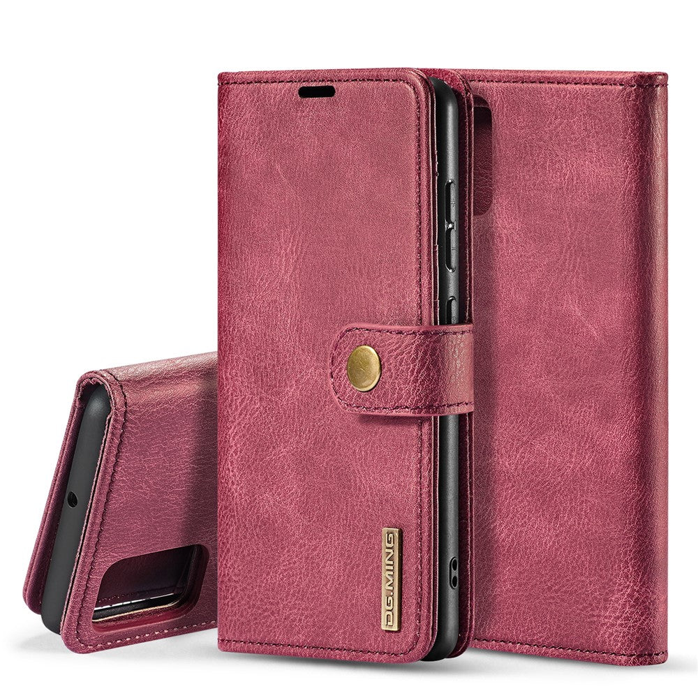 DG.MING For Samsung Galaxy A71 Detachable 2-in-1 Anti-scratch Split Leather Wallet Cover + PC Back Case