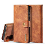 DG.MING For Samsung Galaxy A71 Detachable 2-in-1 Anti-scratch Split Leather Wallet Cover + PC Back Case