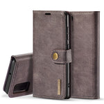 DG.MING For Samsung Galaxy A71 Detachable 2-in-1 Anti-scratch Split Leather Wallet Cover + PC Back Case