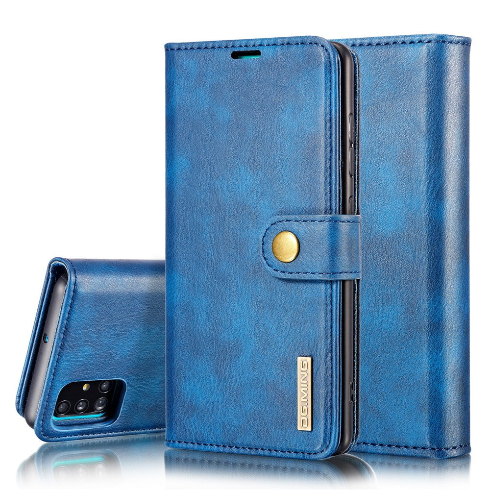 DG.MING For Samsung Galaxy A71 Detachable 2-in-1 Anti-scratch Split Leather Wallet Cover + PC Back Case