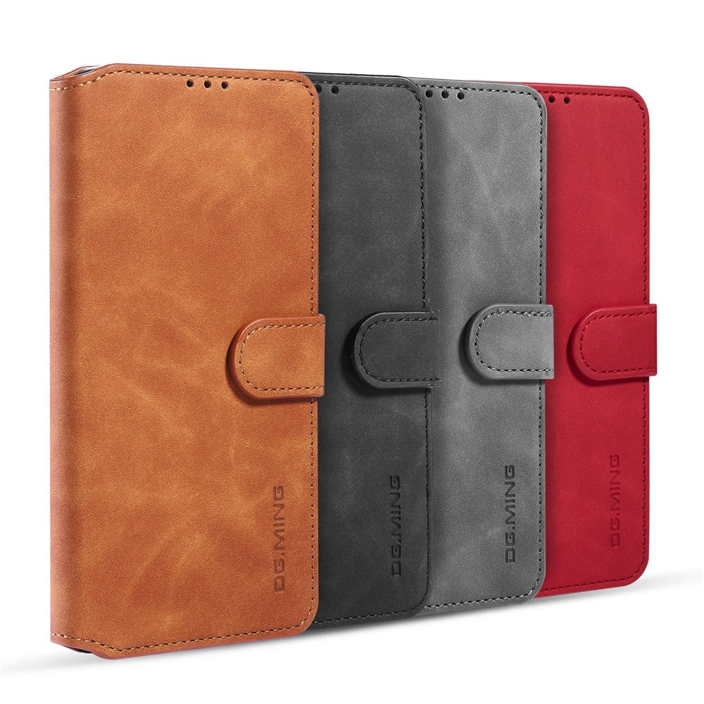 DG.MING Retro Style Wallet Leather Stand Shell Case for Samsung Galaxy A51