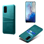 Two Card Slots PU Leather Coated Hard PC Shell for Samsung Galaxy S20 4G / S20 5G