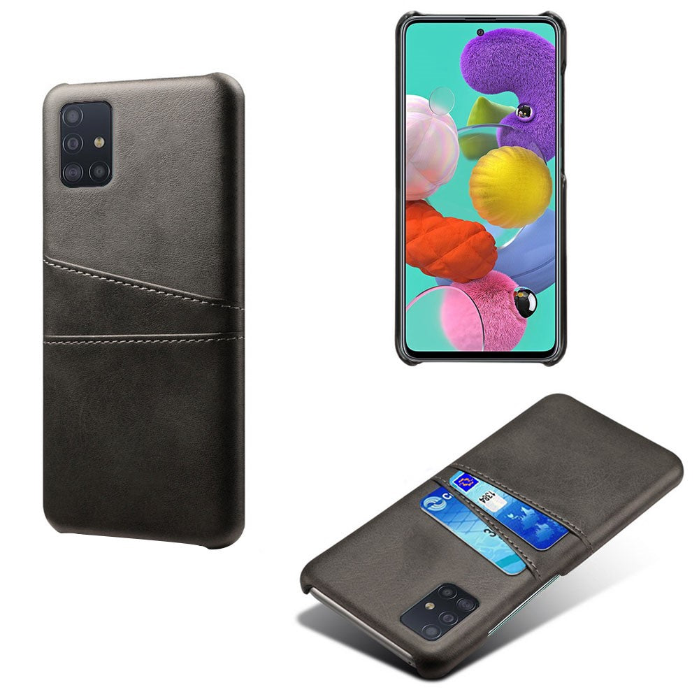 PU-læderbelagt PC-cover med dobbelt kortplads til Samsung Galaxy A51