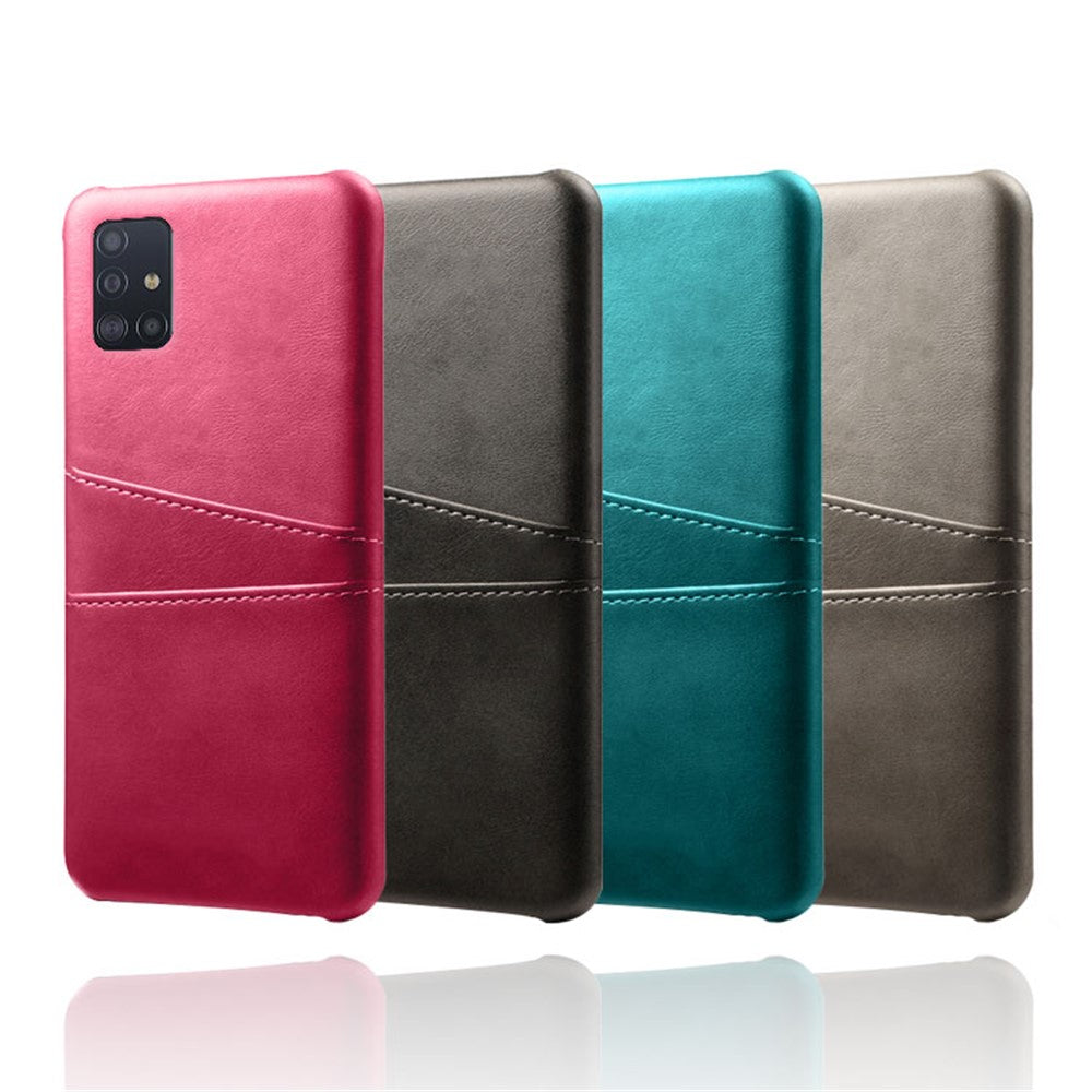 PU-læderbelagt PC-cover med dobbelt kortplads til Samsung Galaxy A51