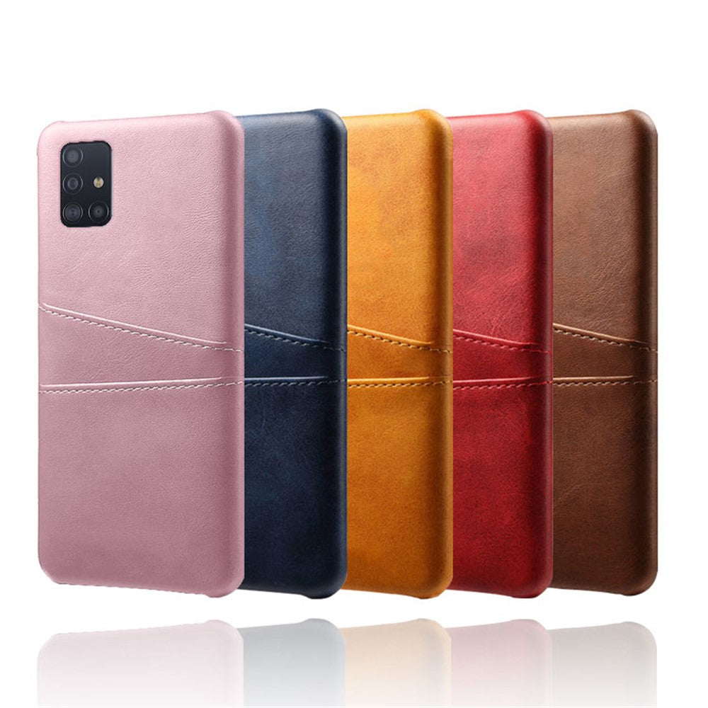PU-læderbelagt PC-cover med dobbelt kortplads til Samsung Galaxy A51