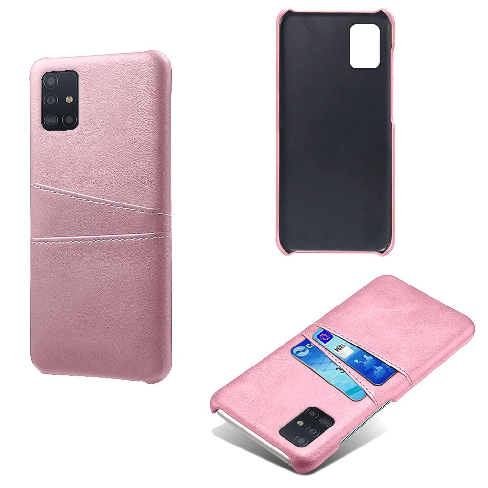 PU-læderbelagt PC-cover med dobbelt kortplads til Samsung Galaxy A51