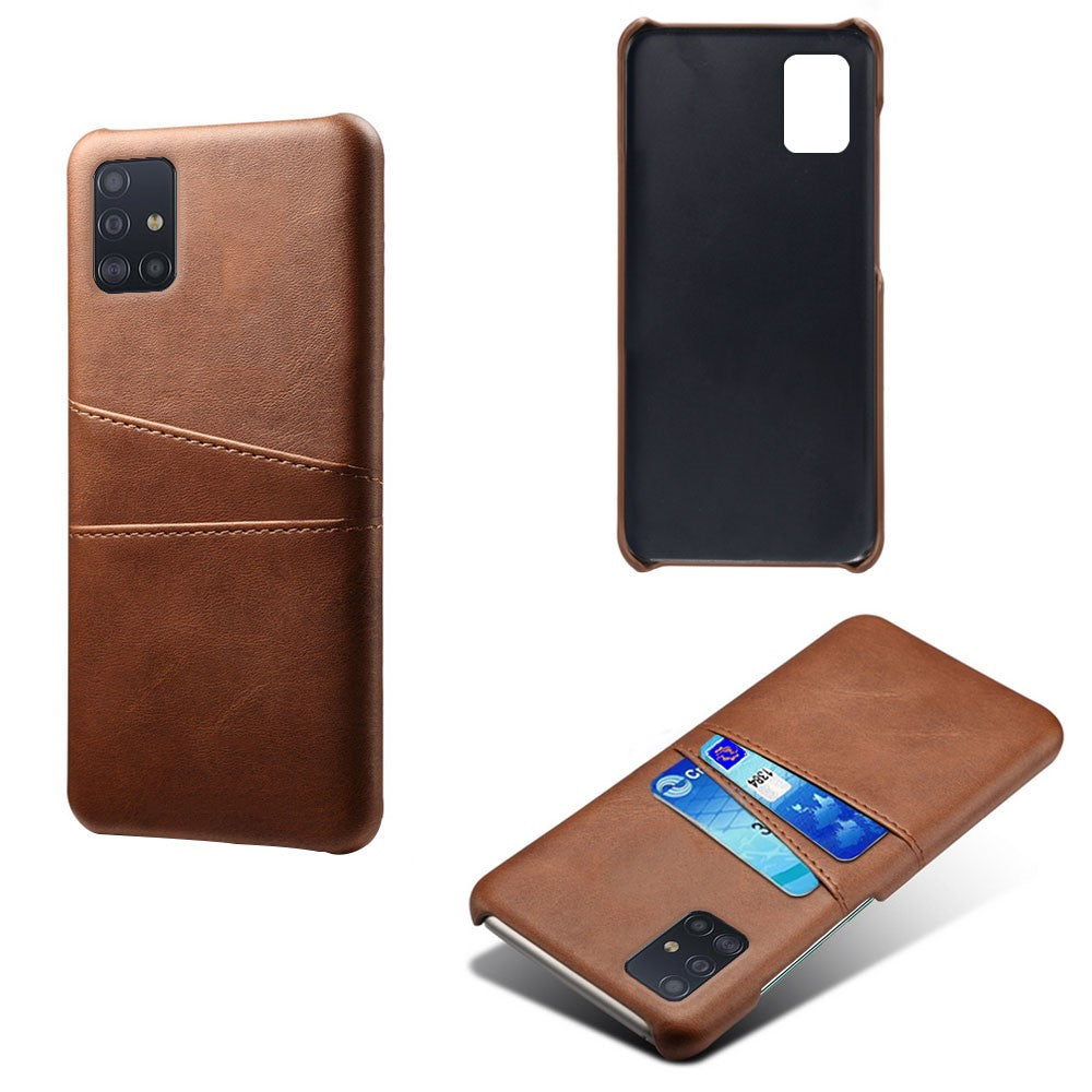 PU-læderbelagt PC-cover med dobbelt kortplads til Samsung Galaxy A51