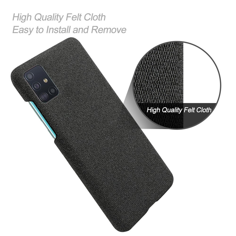 Solid Color Cloth Texture PC Phone Case for Samsung Galaxy A51
