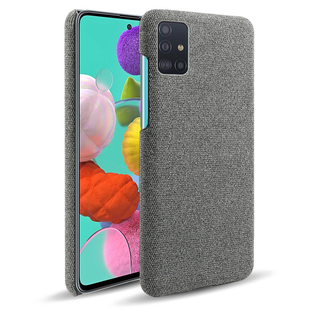 Solid Color Cloth Texture PC Phone Case for Samsung Galaxy A51
