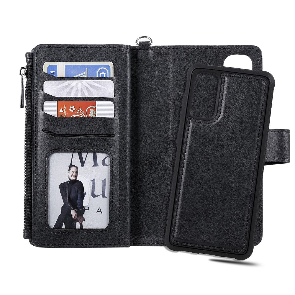 For Samsung Galaxy S20 4G / S20 5G Case 2 in 1 Detachable Magnetic Leather Wallet Mobile Cover with Strap