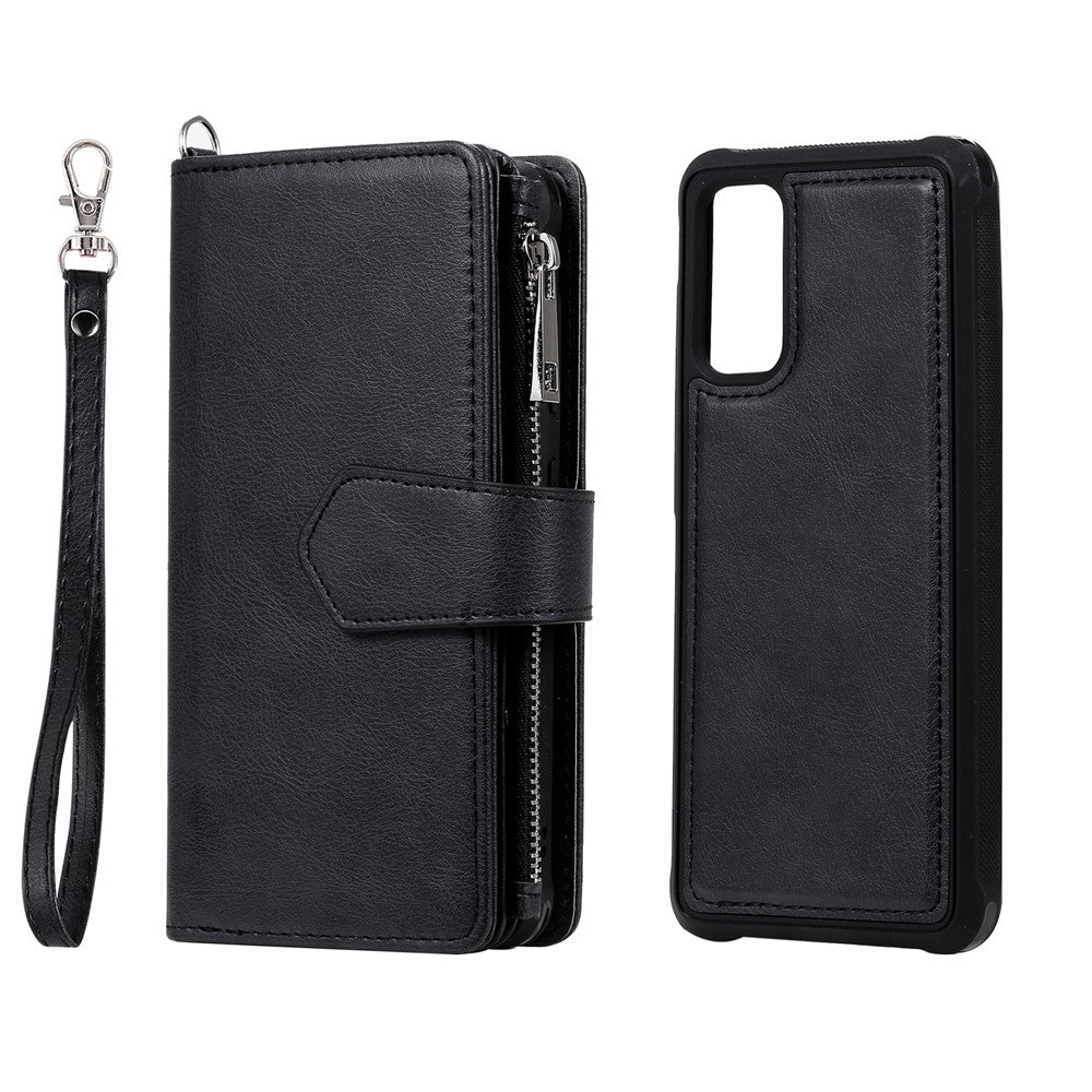 For Samsung Galaxy S20 4G / S20 5G Case 2 in 1 Detachable Magnetic Leather Wallet Mobile Cover with Strap