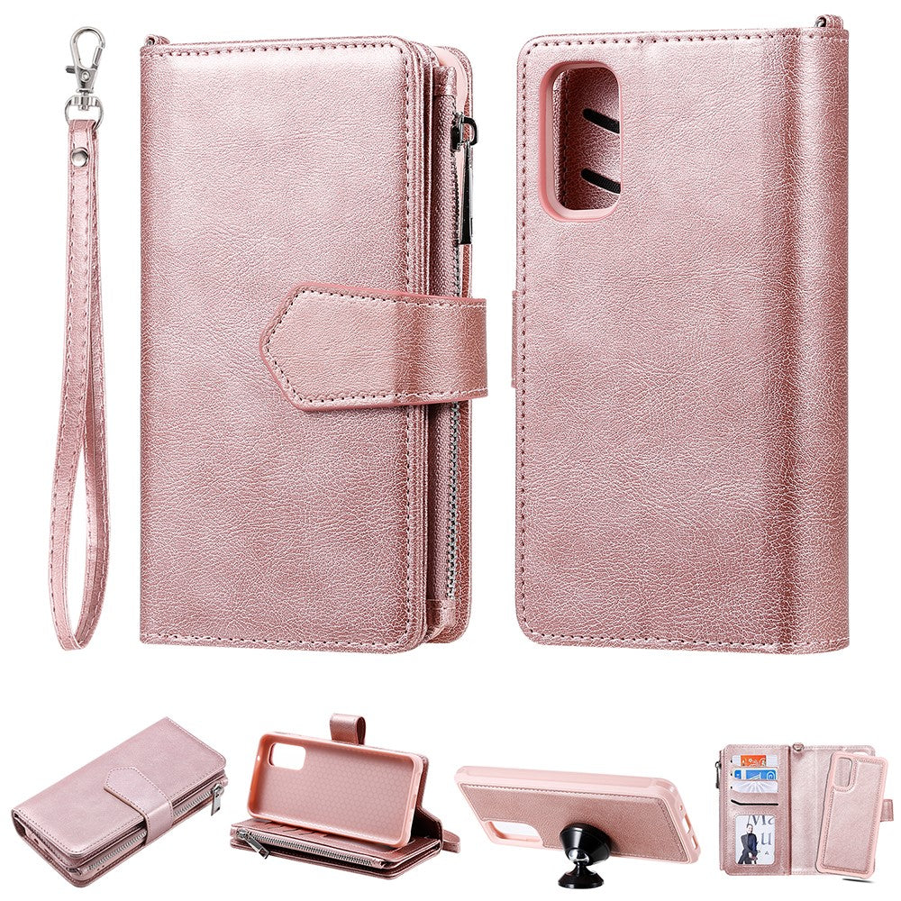 For Samsung Galaxy S20 4G / S20 5G Case 2 in 1 Detachable Magnetic Leather Wallet Mobile Cover with Strap