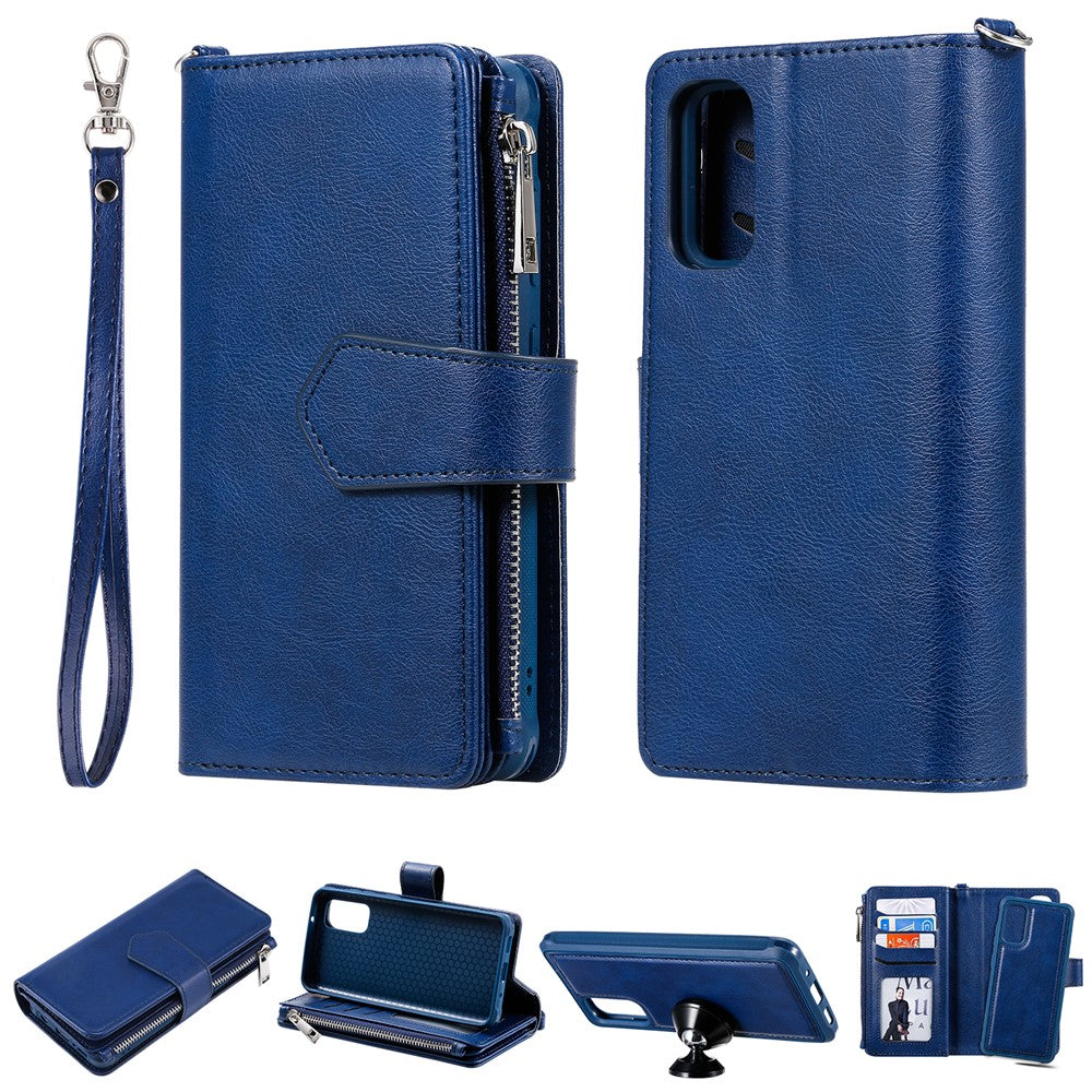 For Samsung Galaxy S20 4G / S20 5G Case 2 in 1 Detachable Magnetic Leather Wallet Mobile Cover with Strap