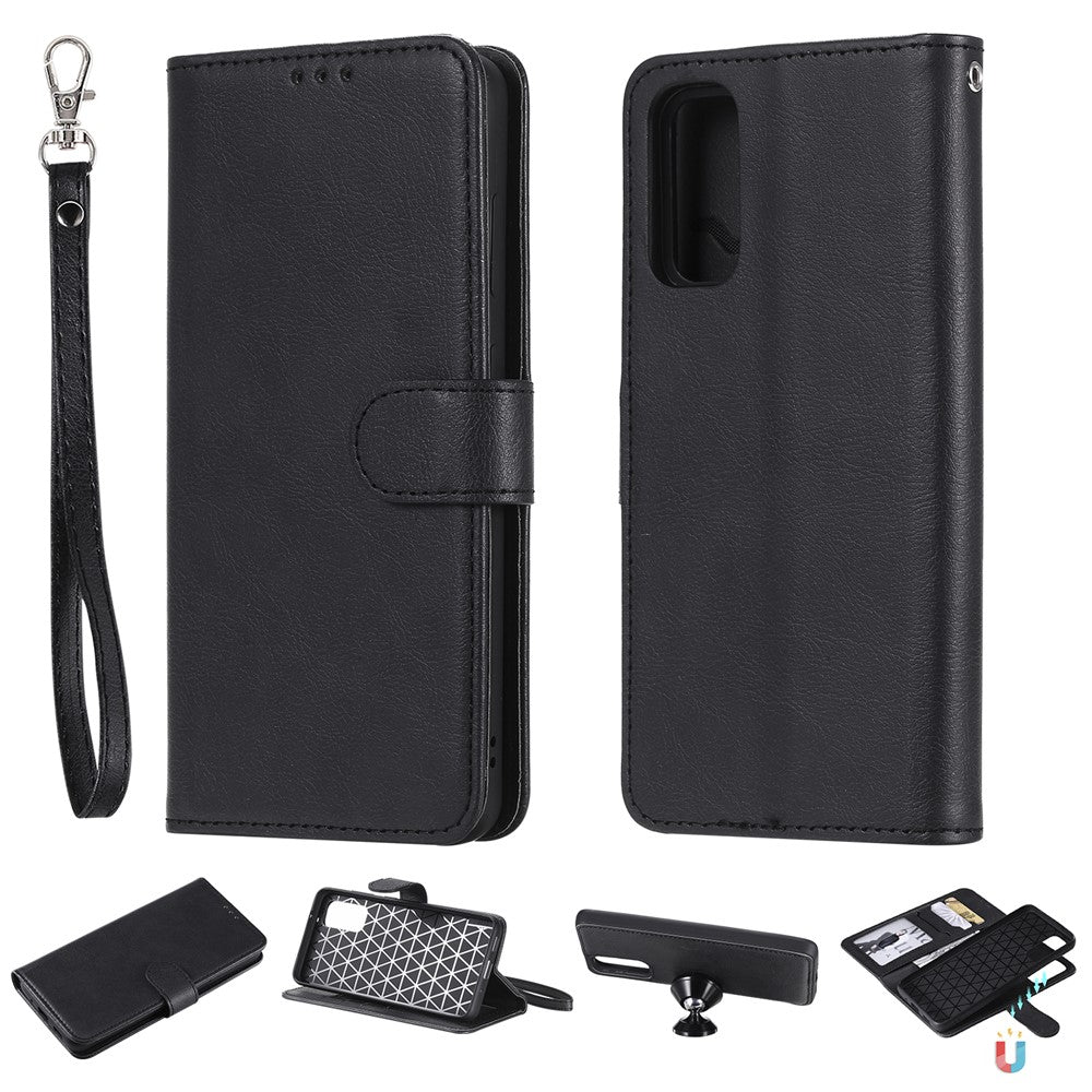 For Samsung Galaxy S20 4G / S20 5G Case 2 in 1 Detachable Magnetic Leather Wallet Mobile Cover with Strap