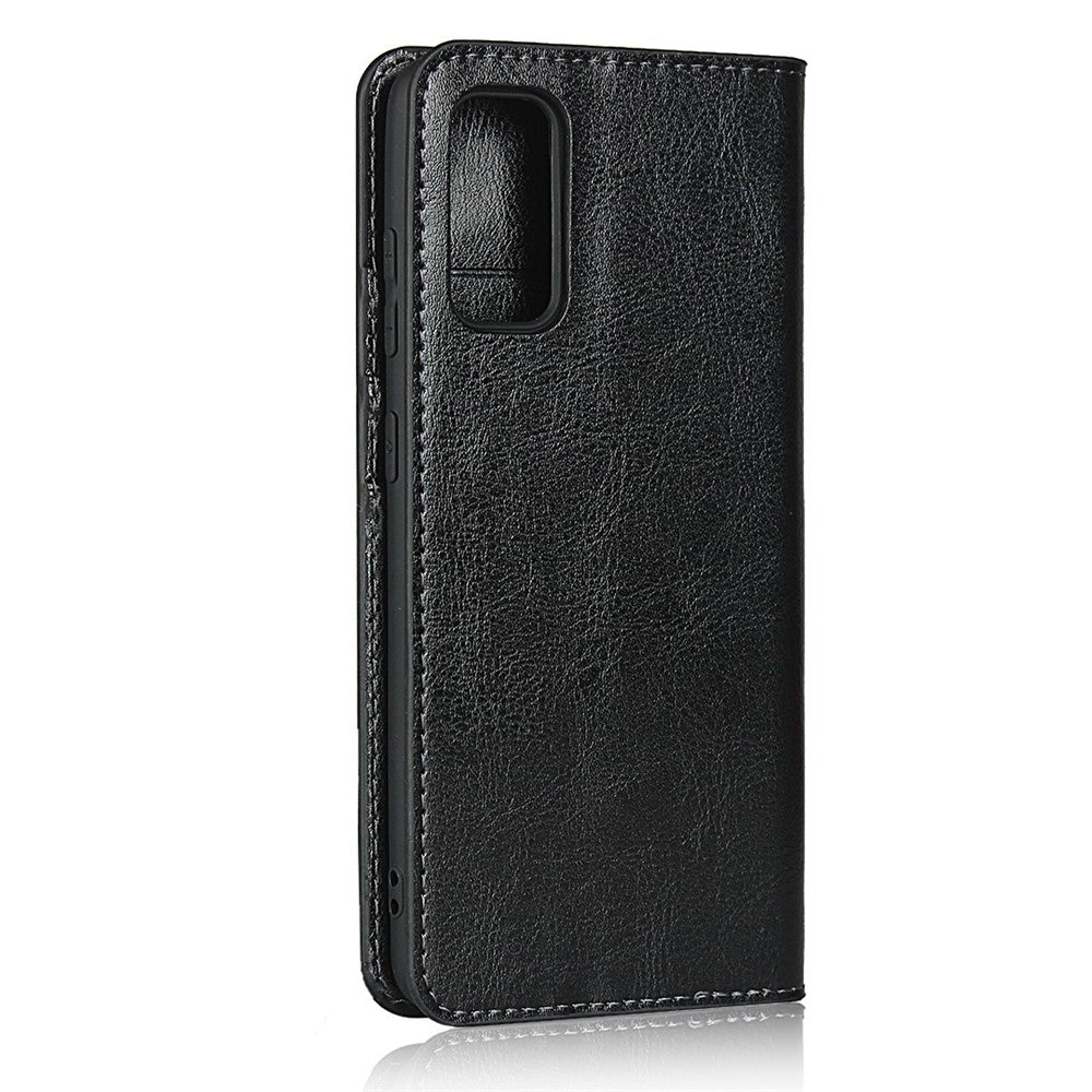 Crazy Horse Genuine Leather Stand Wallet Phone Case for Samsung Galaxy S20 4G/S20 5G