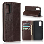 Crazy Horse Genuine Leather Stand Wallet Phone Case for Samsung Galaxy S20 4G/S20 5G