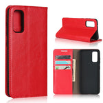 Crazy Horse Genuine Leather Stand Wallet Phone Case for Samsung Galaxy S20 4G/S20 5G