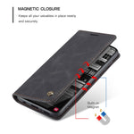 CASEME 013 Series Auto-absorbed Leather Wallet Automatic Closing Stand Case for Samsung Galaxy A51
