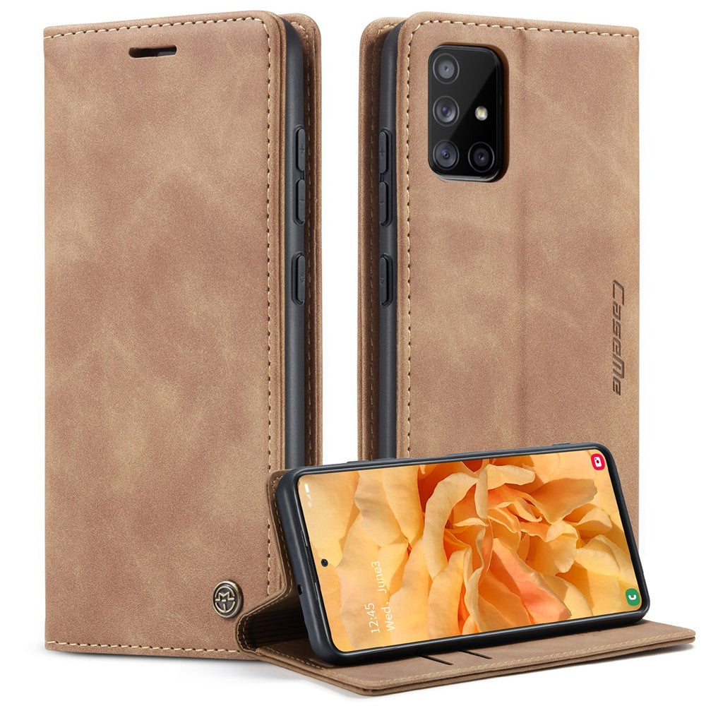 CASEME 013 Series Auto-absorbed Leather Wallet Automatic Closing Stand Case for Samsung Galaxy A51