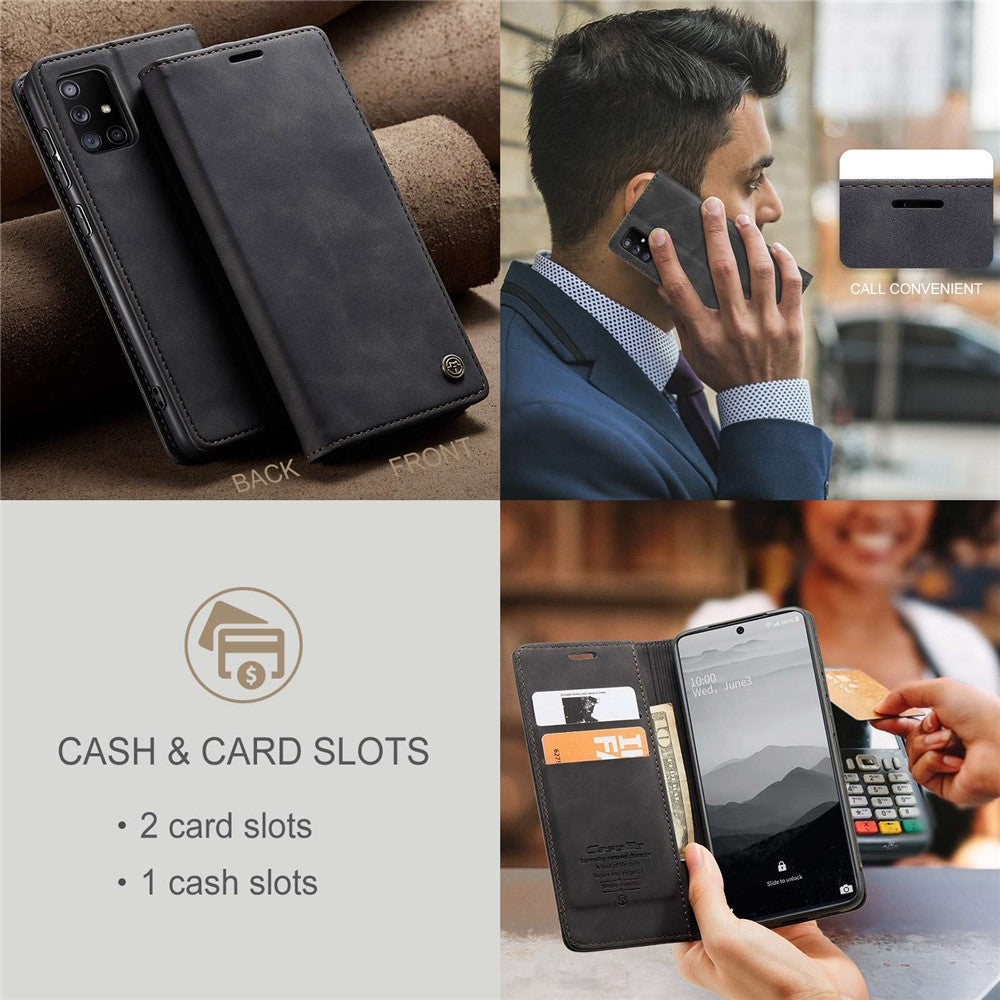 CASEME 013 Series Flip Wallet Leather Phone Cover for Samsung Galaxy A71