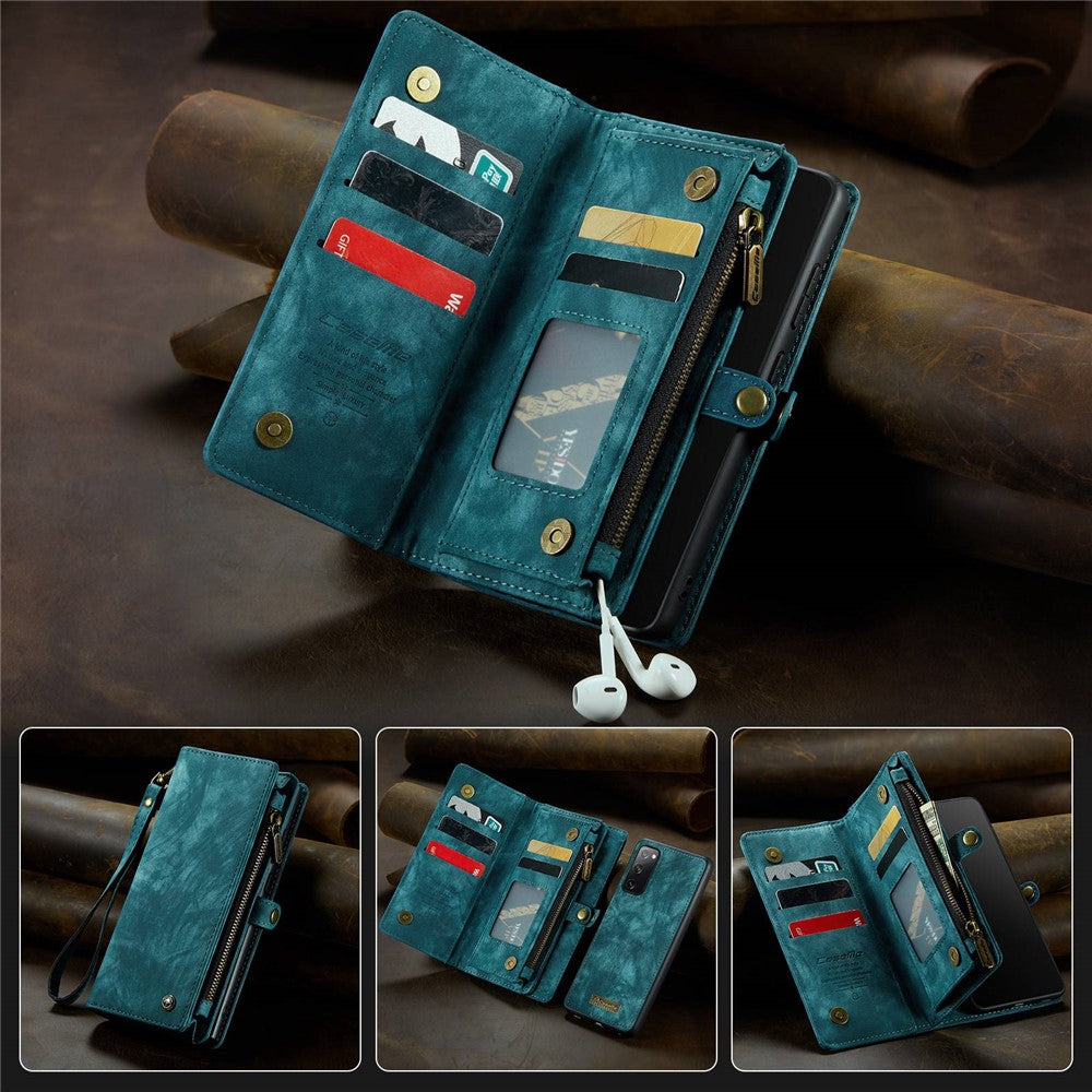 CASEME 008 Series Retro PU Leather Phone Cover Magnetic 2-in-1 Wallet Stand Phone Shell for Samsung Galaxy S20 4G / S20 5G