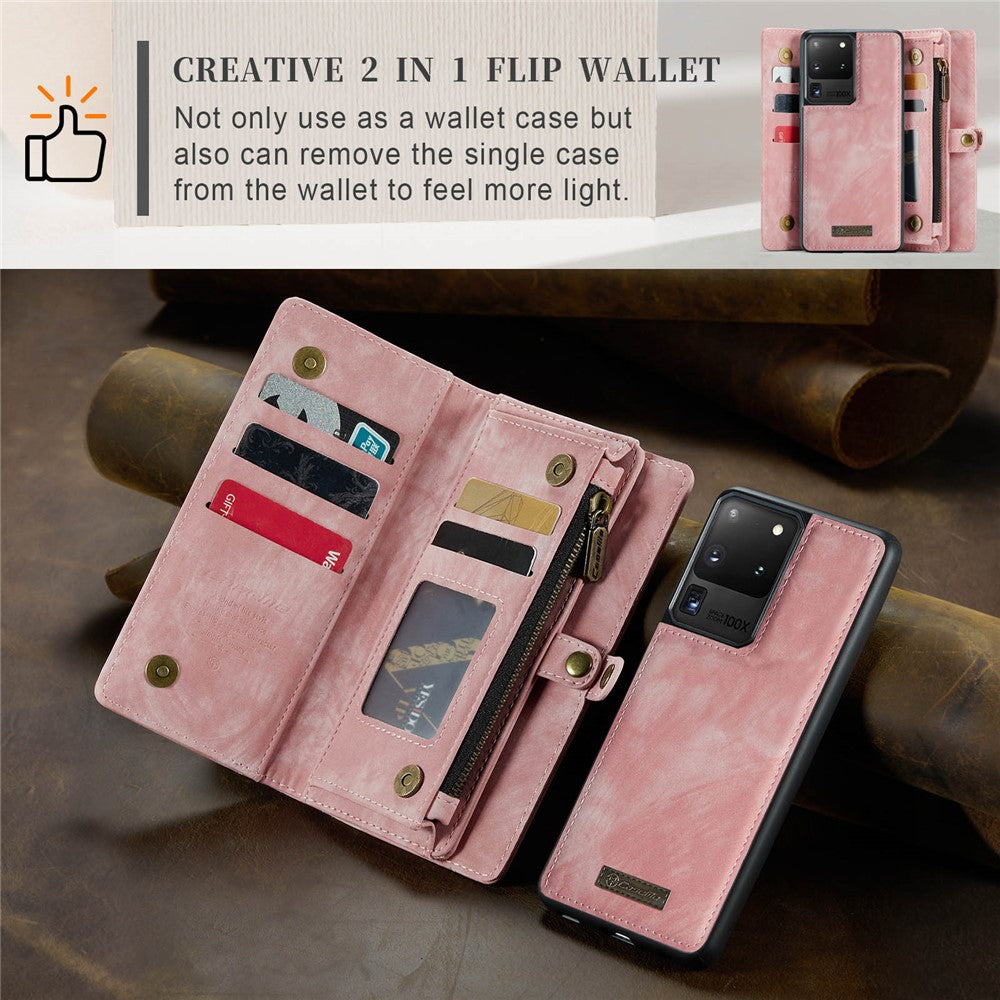 CASEME 008-serien PU-läderskal till Samsung Galaxy S20 Ultra plånboksfodral stötsäkert folio-flipfodral