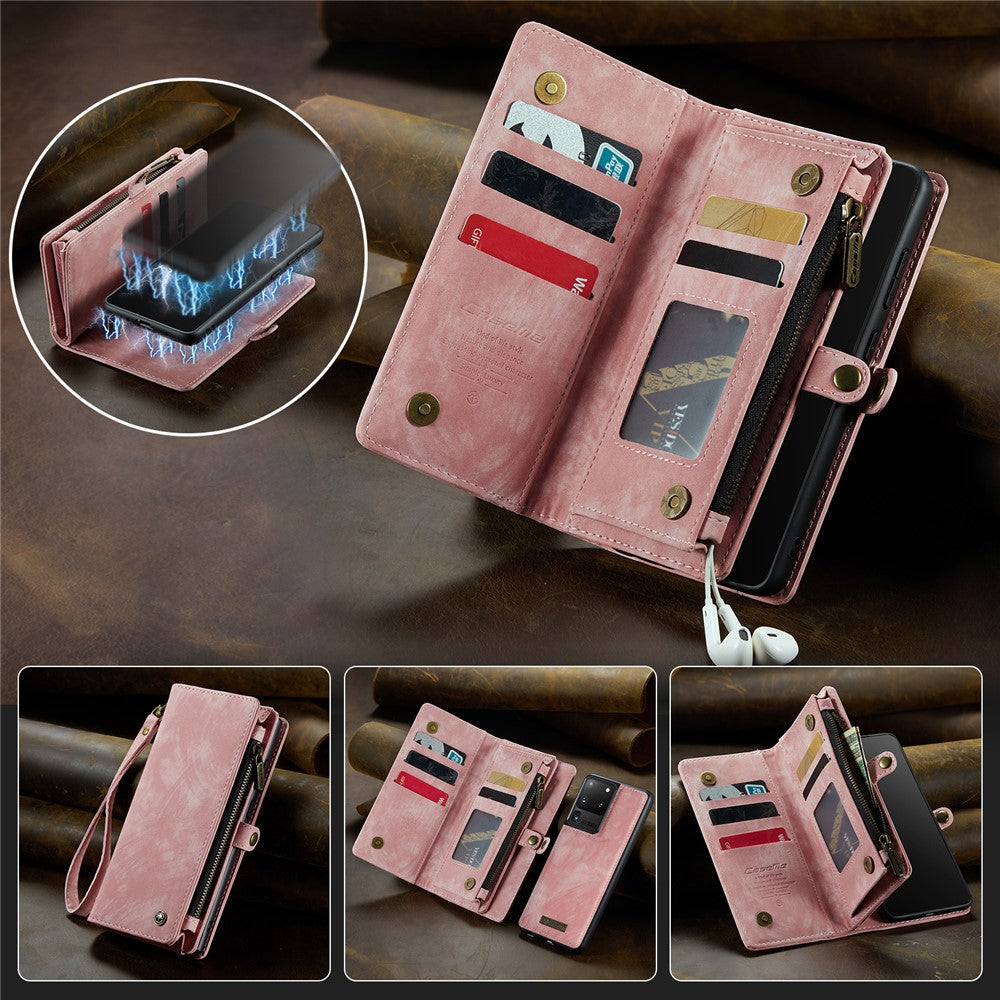 CASEME 008-serien PU-läderskal till Samsung Galaxy S20 Ultra plånboksfodral stötsäkert folio-flipfodral