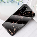 Marble Grain Pattern Tempered Glass PC + TPU Phone Case for Samsung Galaxy S20 4G/S20 5G