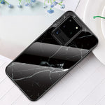 Marble Pattern Tempered Glass Case PC + TPU Hybrid Cover for Samsung Galaxy S20 Ultra