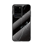Marble Pattern Tempered Glass Case PC + TPU Hybrid Cover for Samsung Galaxy S20 Ultra