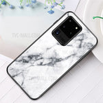 Marble Pattern Tempered Glass Case PC + TPU Hybrid Cover for Samsung Galaxy S20 Ultra
