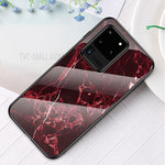 Marble Pattern Tempered Glass Case PC + TPU Hybrid Cover for Samsung Galaxy S20 Ultra