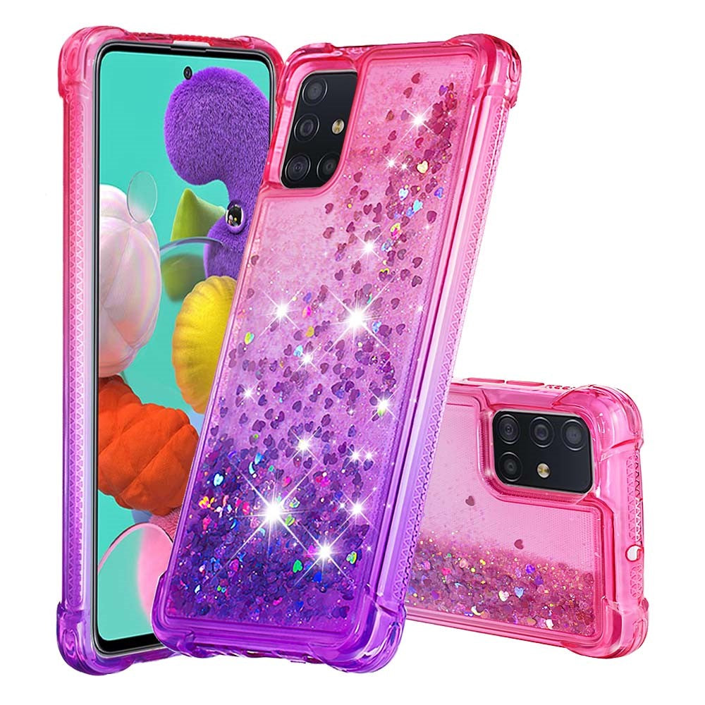 Gradient Glitter Powder Quicksand TPU-skal till Samsung Galaxy A51