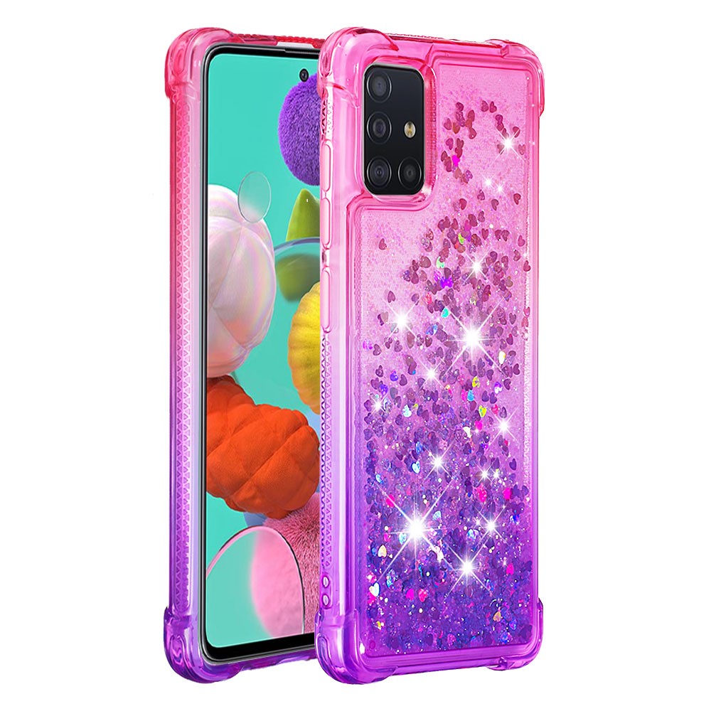 Gradient Glitter Powder Quicksand TPU-skal till Samsung Galaxy A51
