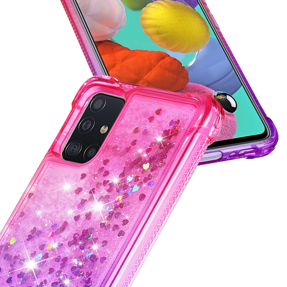 Gradient Glitter Powder Quicksand TPU-skal till Samsung Galaxy A51