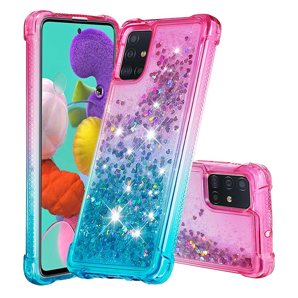 Gradient Glitter Powder Quicksand TPU-skal till Samsung Galaxy A51