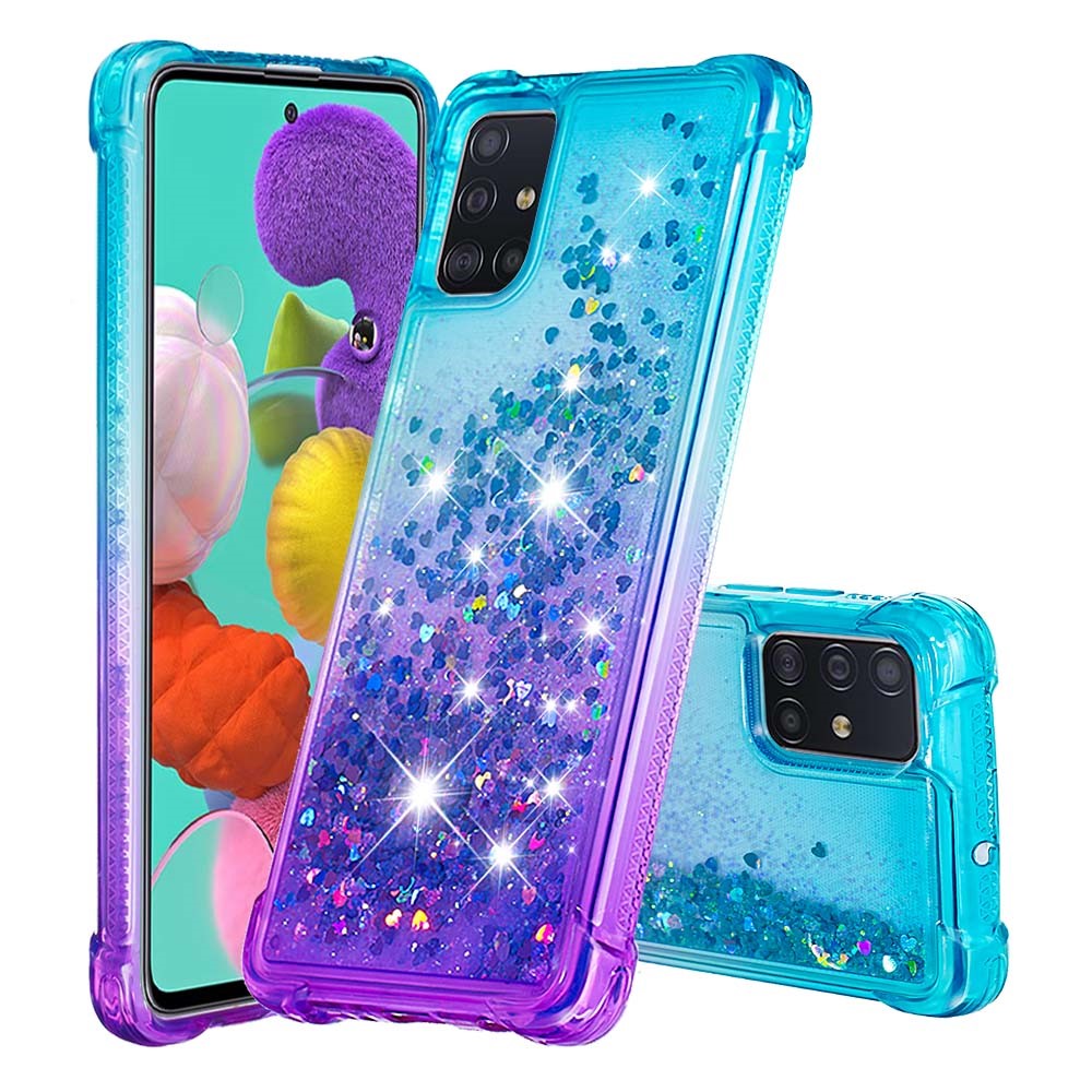 Gradient Glitter Powder Quicksand TPU-skal till Samsung Galaxy A51