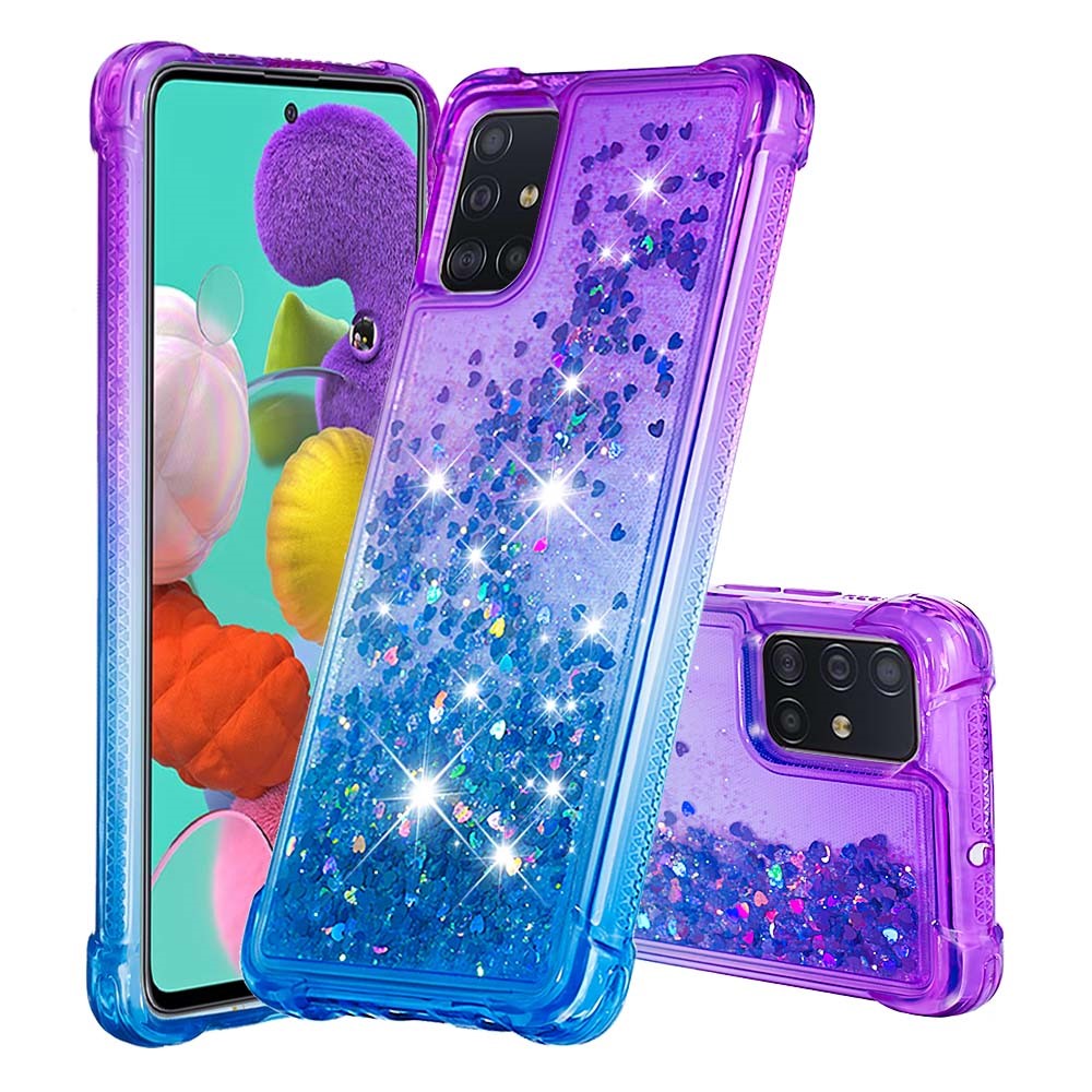 Gradient Glitter Powder Quicksand TPU-skal till Samsung Galaxy A51