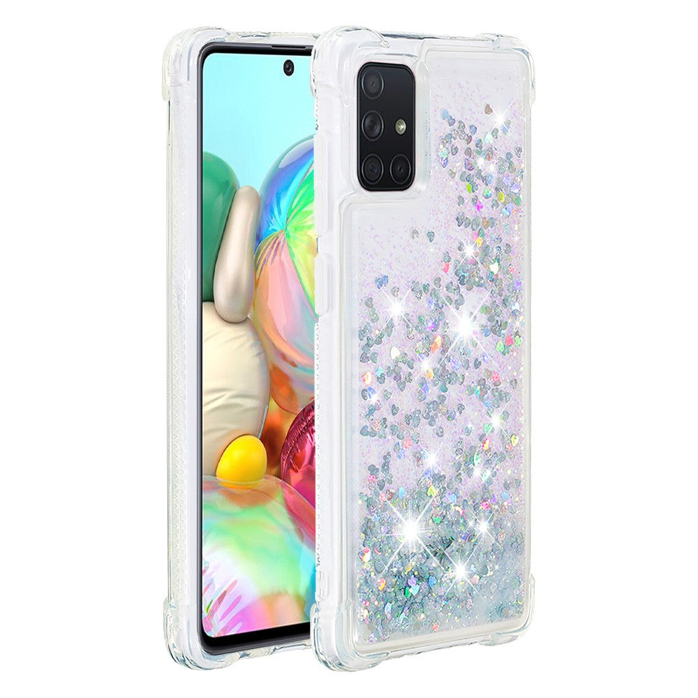 Flydende Glitter Puder Kviksand Stødsikkert TPU Cover til Samsung Galaxy A71