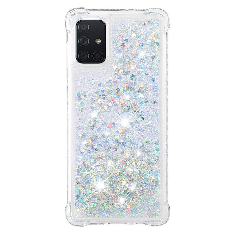 Flydende Glitter Puder Kviksand Stødsikkert TPU Cover til Samsung Galaxy A71