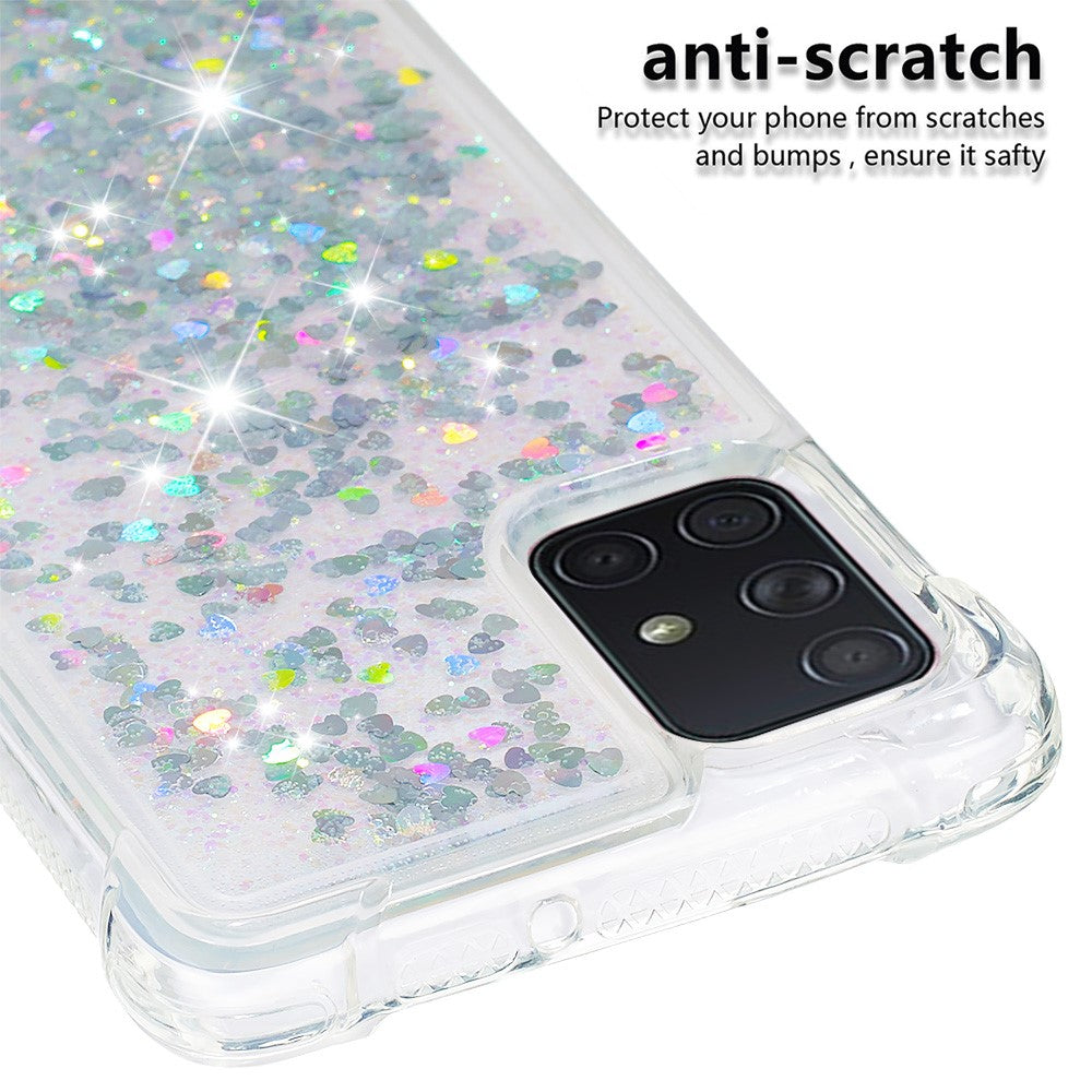 Flydende Glitter Puder Kviksand Stødsikkert TPU Cover til Samsung Galaxy A71