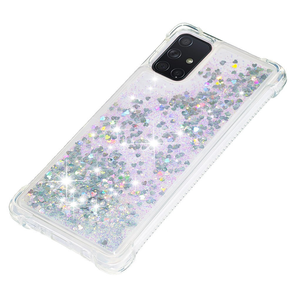Flydende Glitter Puder Kviksand Stødsikkert TPU Cover til Samsung Galaxy A71