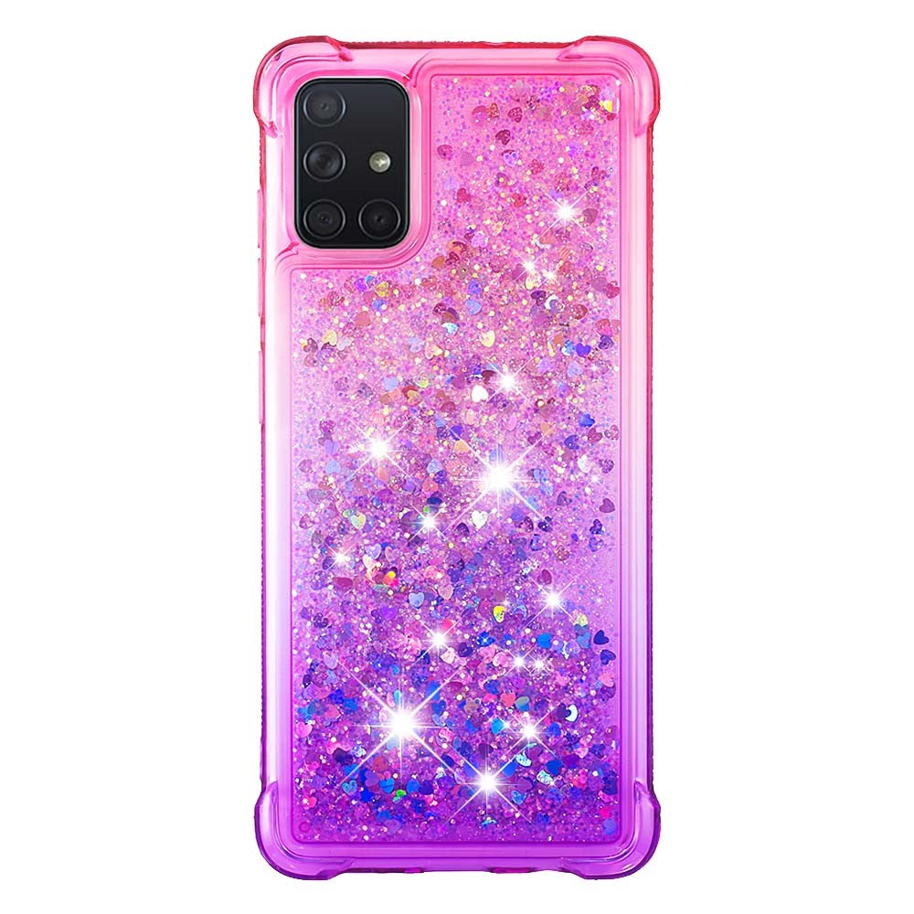TPU-mobilcover til Samsung Galaxy A71 med gradient-glimmerpulver og quicksand-effekt