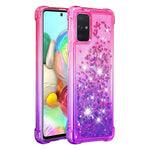 TPU-mobilcover til Samsung Galaxy A71 med gradient-glimmerpulver og quicksand-effekt