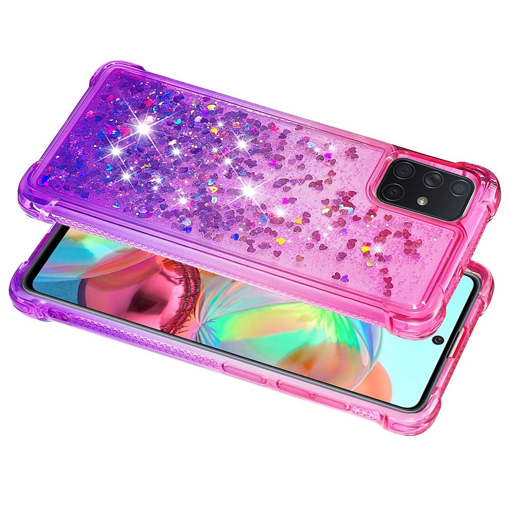 TPU-mobilcover til Samsung Galaxy A71 med gradient-glimmerpulver og quicksand-effekt