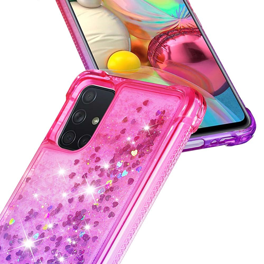 TPU-mobilcover til Samsung Galaxy A71 med gradient-glimmerpulver og quicksand-effekt