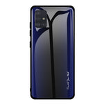 Carbon Fiber Texture Glass Back + TPU Combo Shell Case for Samsung Galaxy A51